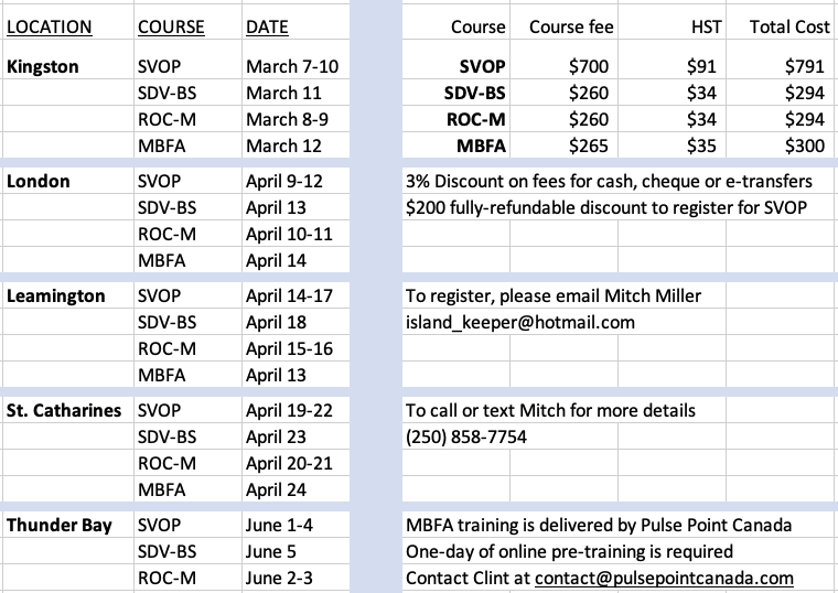 course calendar image